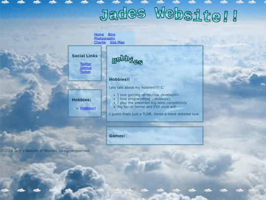 hobbiesPage screenshot