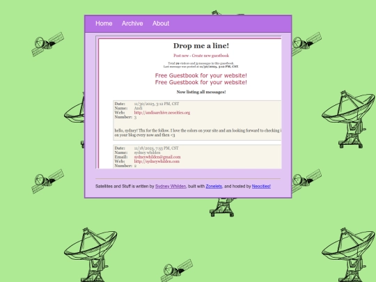 guestbook screenshot