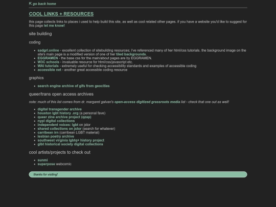 links screenshot