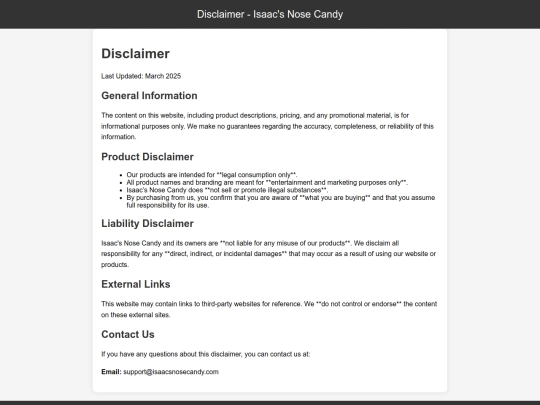 disclaimer screenshot
