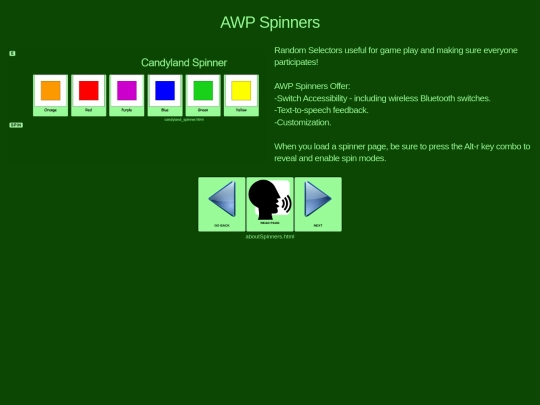 spinners/aboutSpinners screenshot