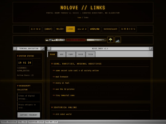 links screenshot