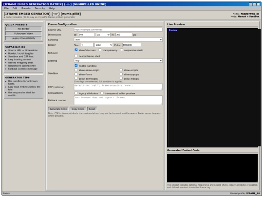 tools/iframegen screenshot