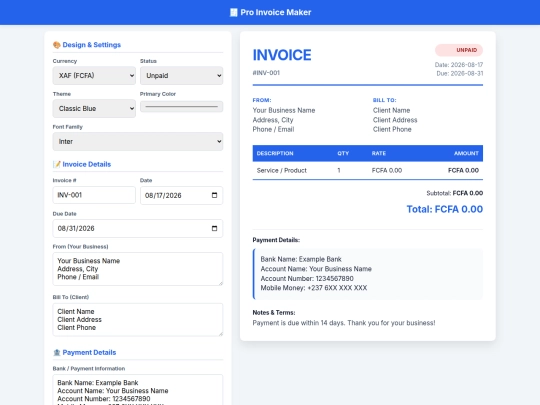 invoice-maker screenshot