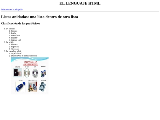 Listas anidadas screenshot
