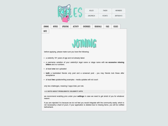 rules screenshot