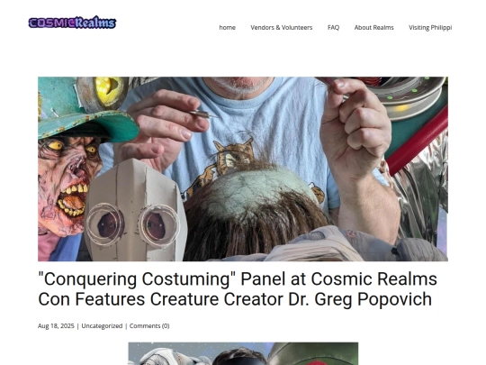 blog/conquering-costuming-panel-at-cosmic-realms-con-features-creature-creator-dr-greg-popovich screenshot