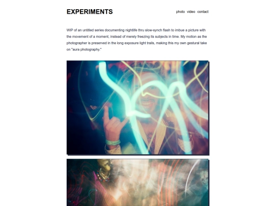 experiments screenshot