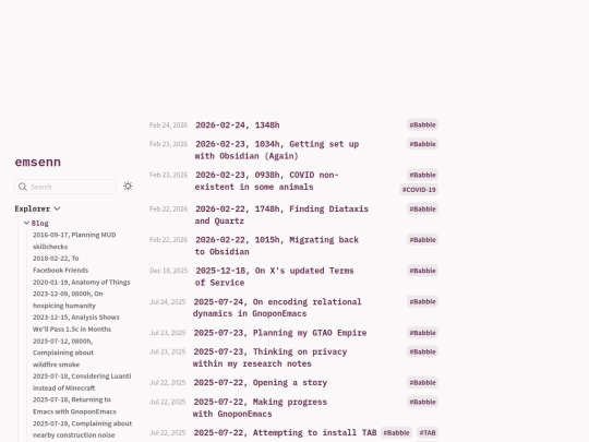 Personal/Blog screenshot