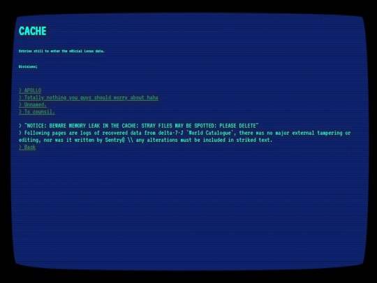 cache screenshot