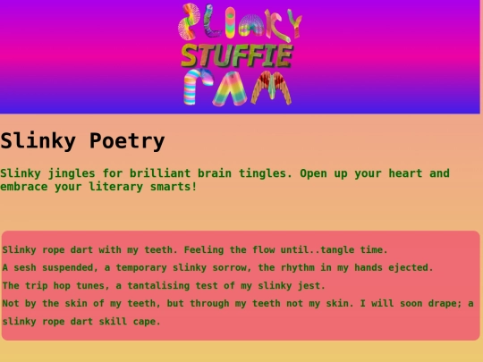 Html/SlinkyPoetry screenshot
