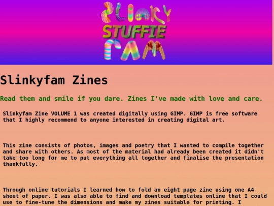 Html/SlinkyfamZine screenshot
