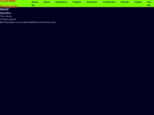 portfolio/About screenshot