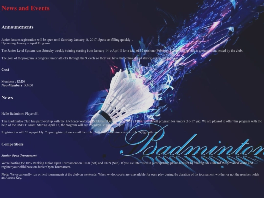 main menu pages/News and Events screenshot