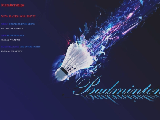 main menu pages/memberships screenshot