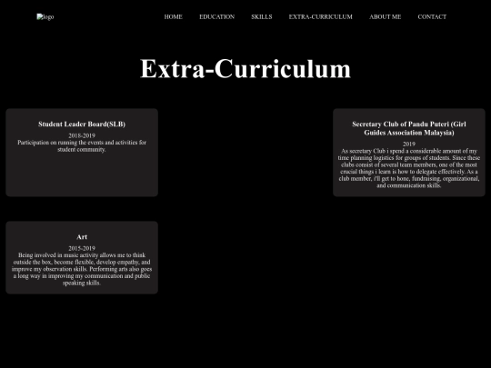 extra-curriculum screenshot