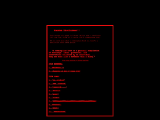 diary-list screenshot