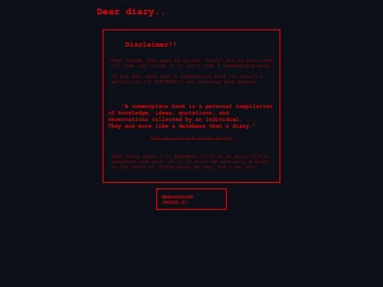 diary screenshot