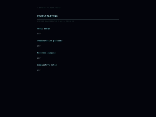 vocalizations screenshot