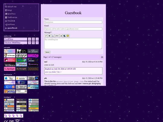 guestbook screenshot