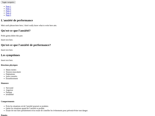 Anxiété de Performance screenshot