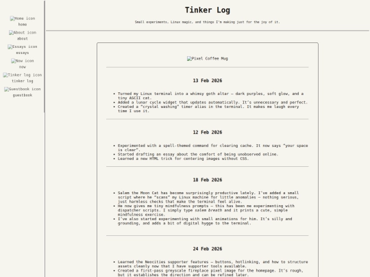 tinker-log screenshot