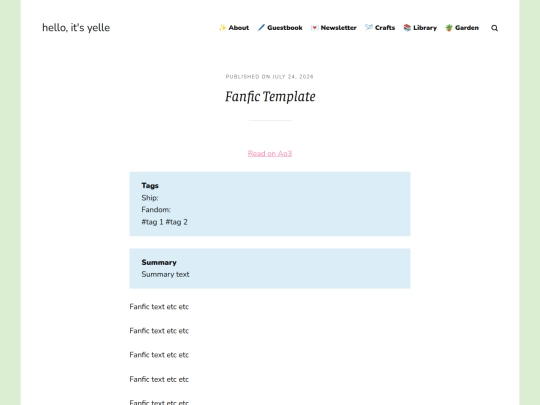 blog/fanfic-template screenshot