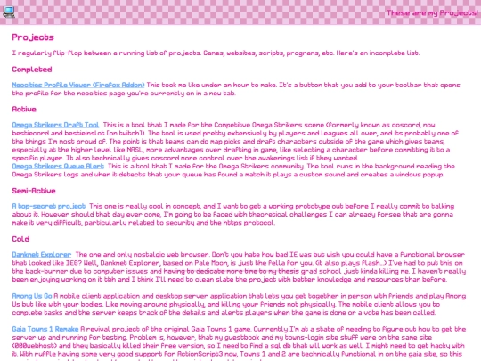 pages/projects screenshot