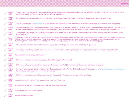 pages/updates screenshot