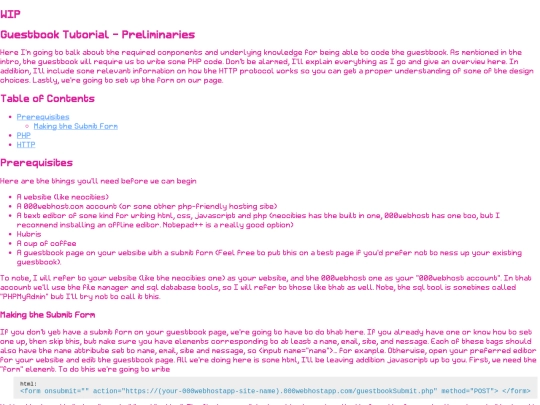 pages/wordage/tutorials/webcoding/guestbookprelim screenshot