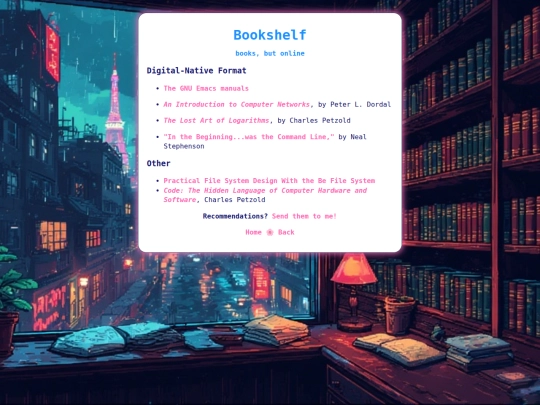 library/bookshelf screenshot
