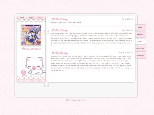 diary screenshot