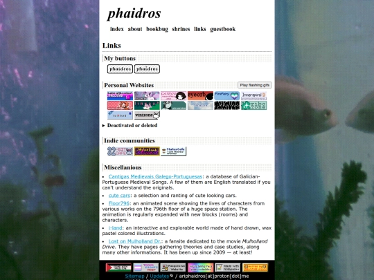 links screenshot