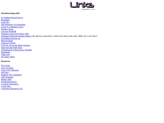 links screenshot