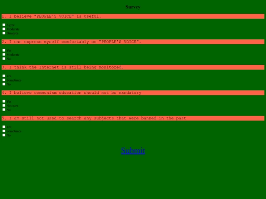 survey screenshot
