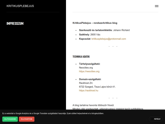 impresszum screenshot