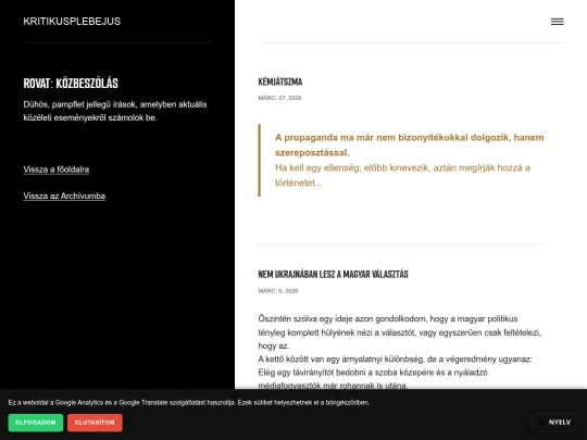 tag/koezbeszolas screenshot