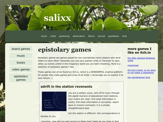 library/epistolarygames screenshot