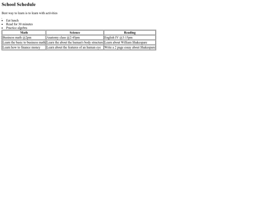 table screenshot