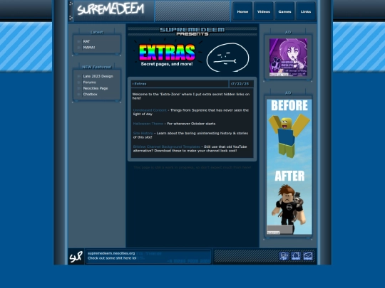 site/extras screenshot