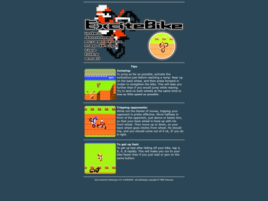 excitebike/tips screenshot