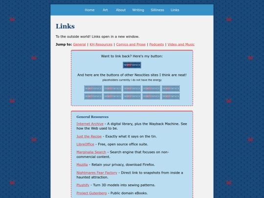links screenshot