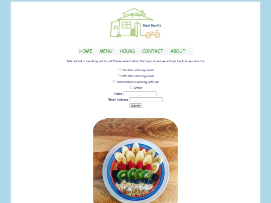 Website Design/contact screenshot