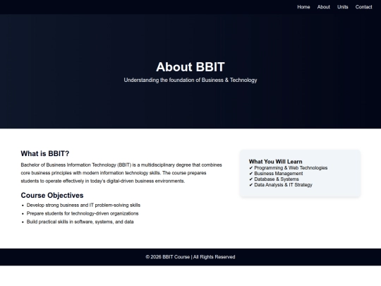 BBIT course/about screenshot