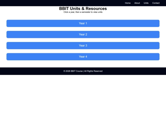 BBIT course/unit screenshot