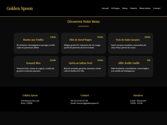 menu screenshot