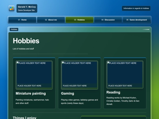 hobbies screenshot
