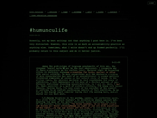 blog/humunculife screenshot