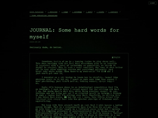 blog/journal-some-hard-words-for-myself screenshot