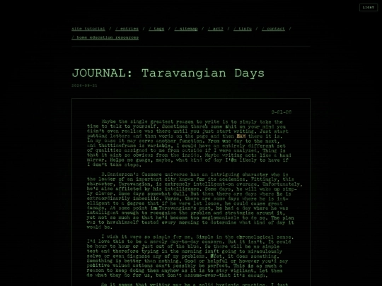 blog/journal-taravangian-days screenshot